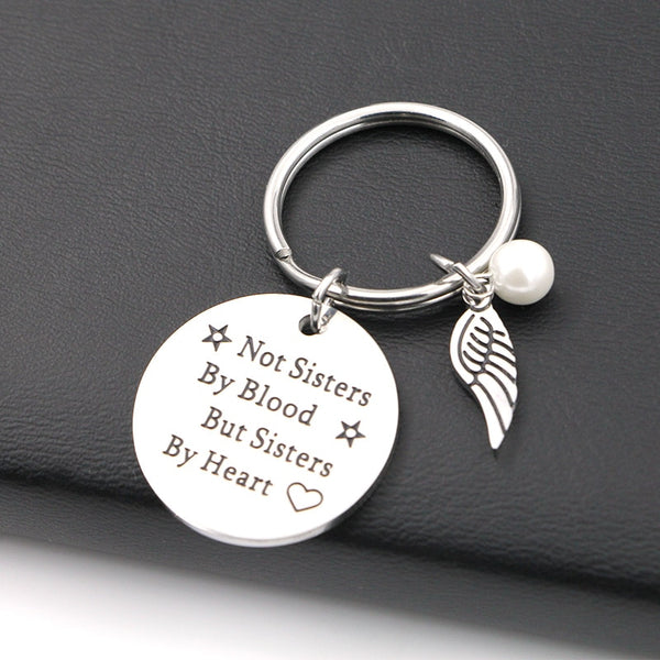 Not Sisters By Blood But Sisters By Heart Best Friends Friendship Keychain