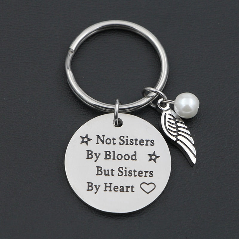 Not Sisters By Blood But Sisters By Heart Best Friends Friendship Keychain