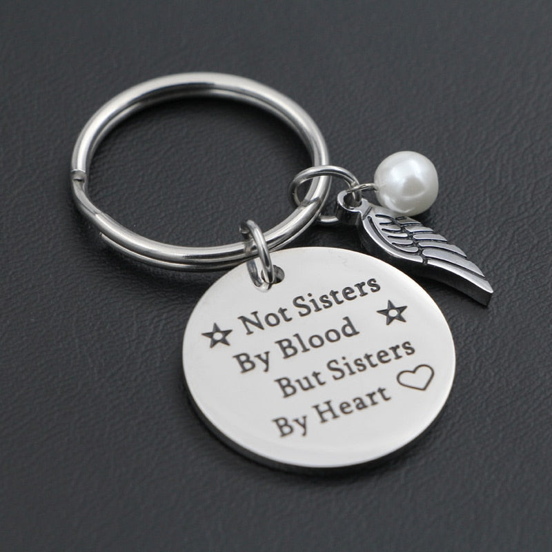 Not Sisters By Blood But Sisters By Heart Best Friends Friendship Keychain Secondary image