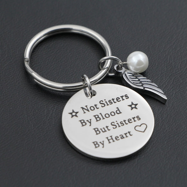 Not Sisters By Blood But Sisters By Heart Best Friends Friendship Keychain