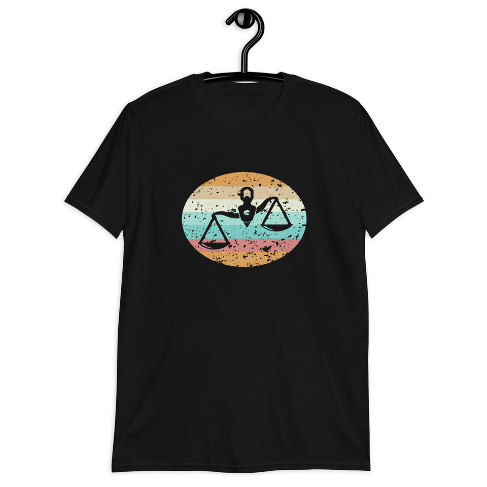 Lawyer Scales Of Justice Retro Sunset T Shirt | Lawyer Tshirt | Lawyer Unisex T-Shirt