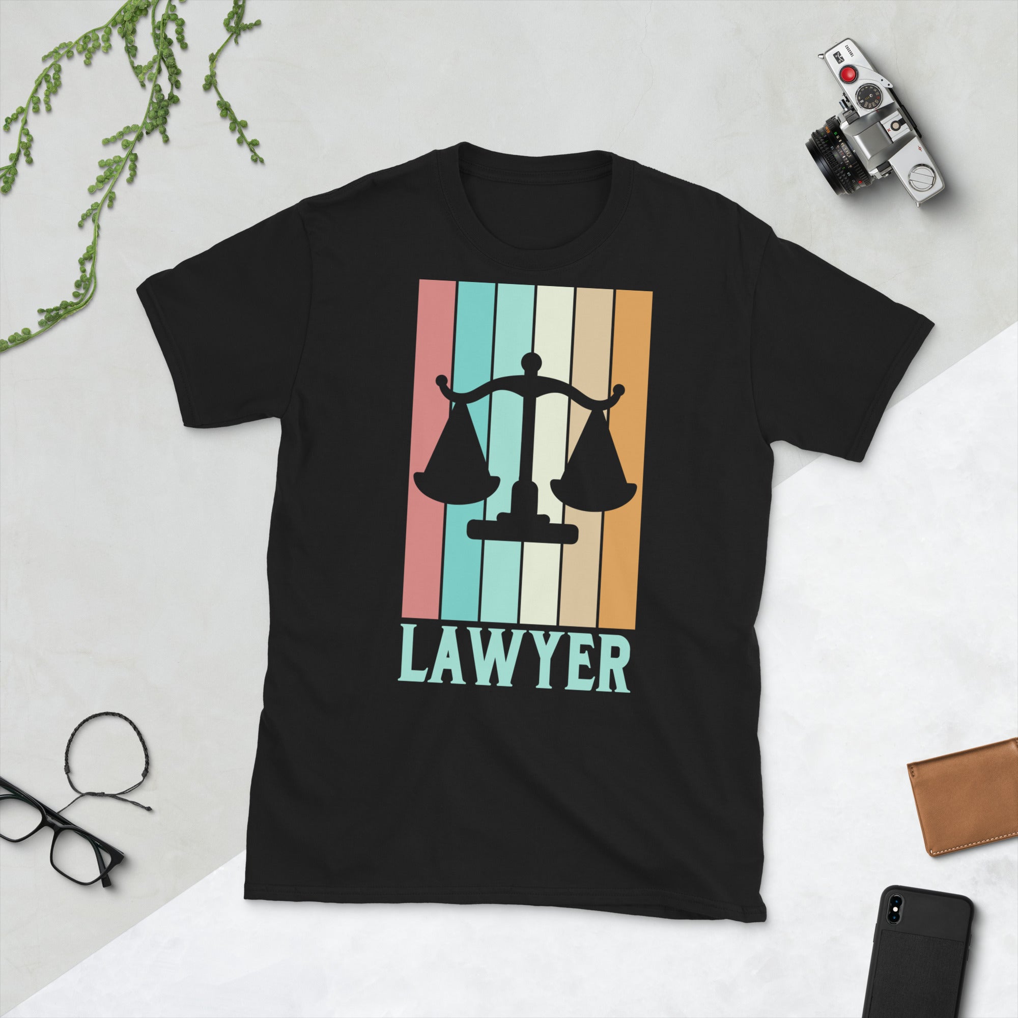 Lawyer Scales Of Justice Shirt | Lawyer Retro Tshirt | Lawyer In Training Unisex T-Shirt Main image
