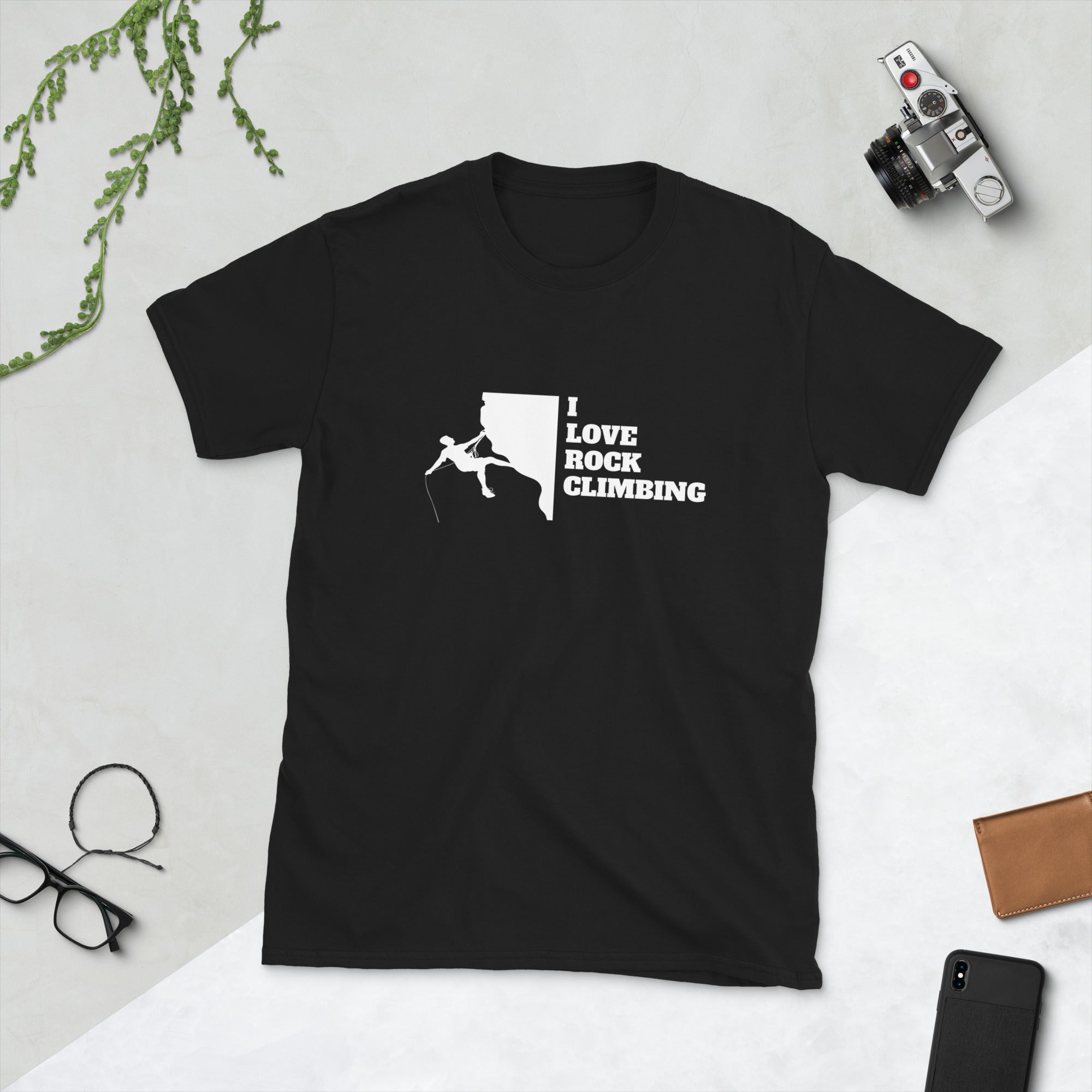 I Love Rock Climbing Shirt | Mountain Climbing Rocks Tshirt | Rock Climbing Unisex T-Shirt Main image
