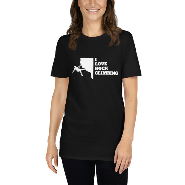 I Love Rock Climbing Shirt | Mountain Climbing Rocks Tshirt | Rock Climbing Unisex T-Shirt