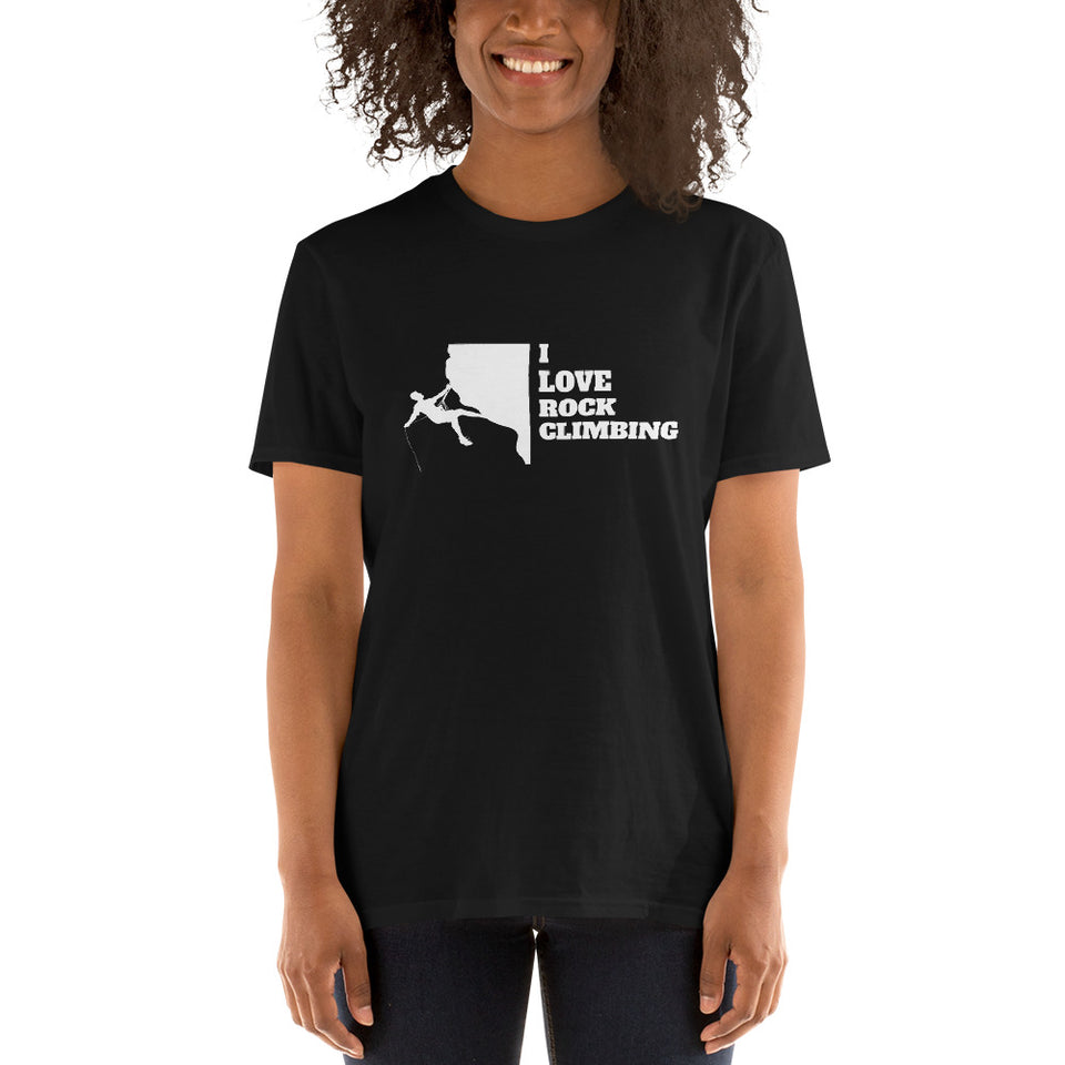 I Love Rock Climbing Shirt | Mountain Climbing Rocks Tshirt | Rock Climbing Unisex T-Shirt