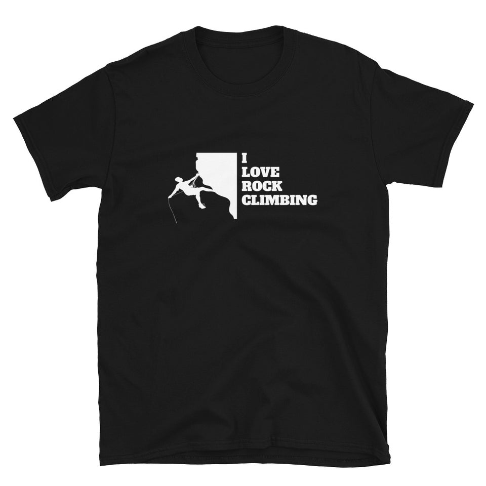 I Love Rock Climbing Shirt | Mountain Climbing Rocks Tshirt | Rock Climbing Unisex T-Shirt