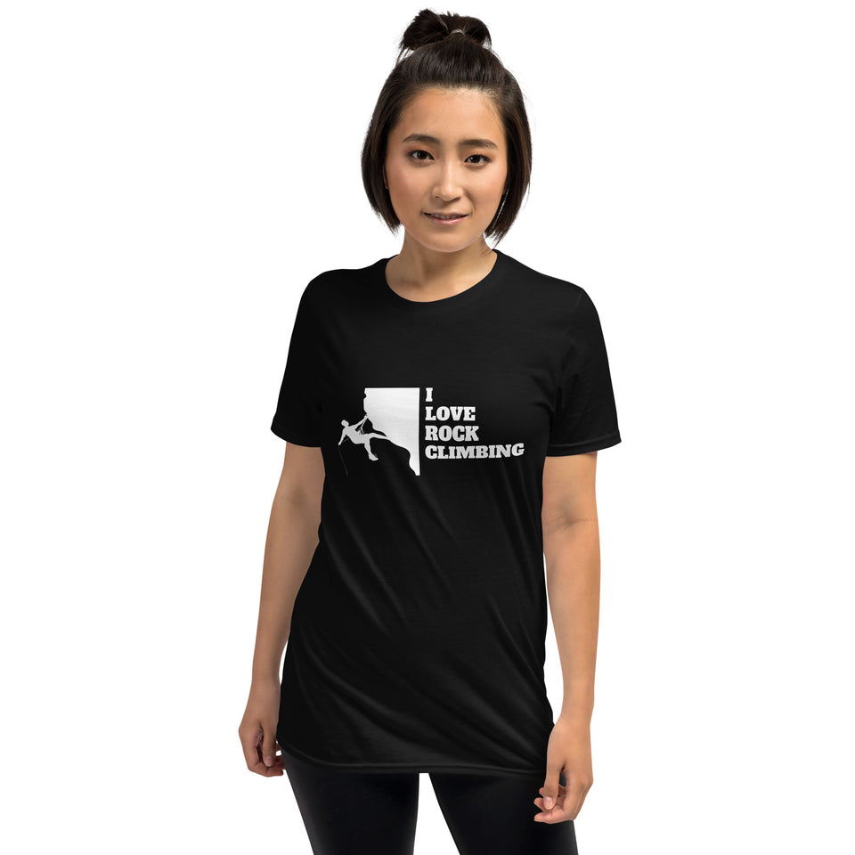 I Love Rock Climbing Shirt | Mountain Climbing Rocks Tshirt | Rock Climbing Unisex T-Shirt