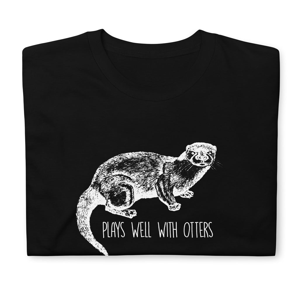 Otter Shirt | Otter Gift Plays Well With Otters | Sea Otter Unisex T-Shirt