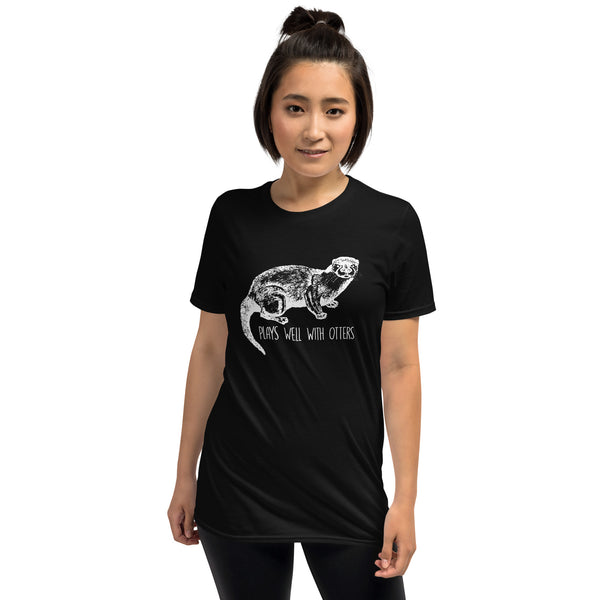 Otter Shirt | Otter Gift Plays Well With Otters | Sea Otter Unisex T-Shirt