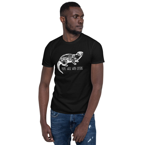 Otter Shirt | Otter Gift Plays Well With Otters | Sea Otter Unisex T-Shirt