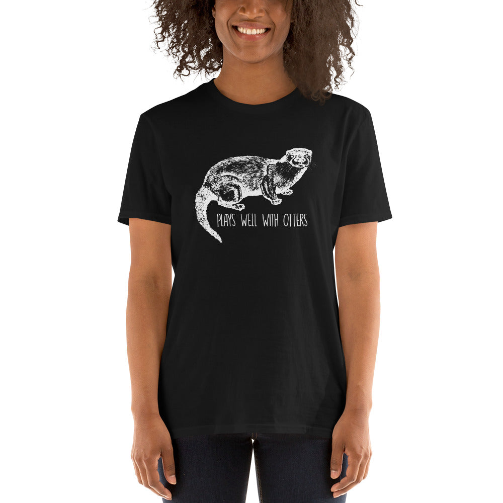 Otter Shirt | Otter Gift Plays Well With Otters | Sea Otter Unisex T-Shirt