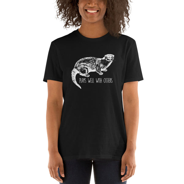Otter Shirt | Otter Gift Plays Well With Otters | Sea Otter Unisex T-Shirt