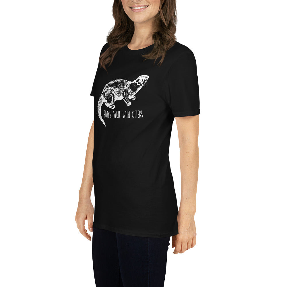 Otter Shirt | Otter Gift Plays Well With Otters | Sea Otter Unisex T-Shirt