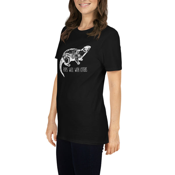 Otter Shirt | Otter Gift Plays Well With Otters | Sea Otter Unisex T-Shirt