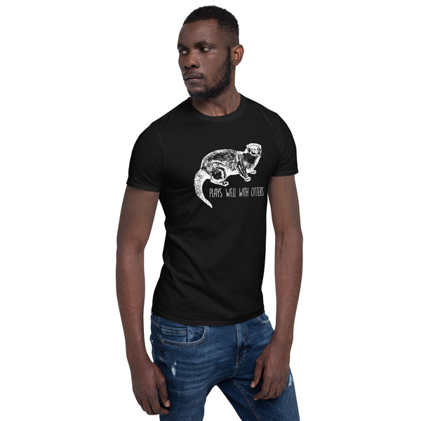 Otter Shirt | Otter Gift Plays Well With Otters | Sea Otter Unisex T-Shirt
