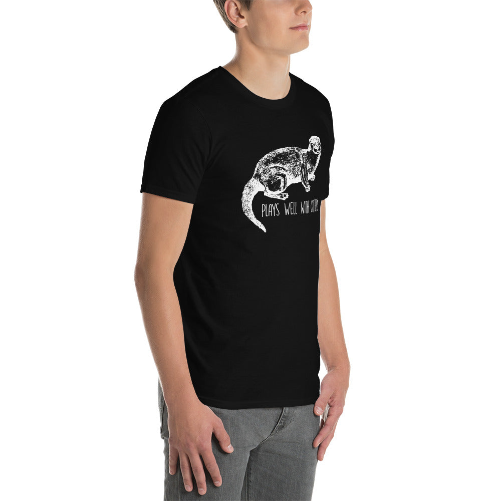 Otter Shirt | Otter Gift Plays Well With Otters | Sea Otter Unisex T-Shirt