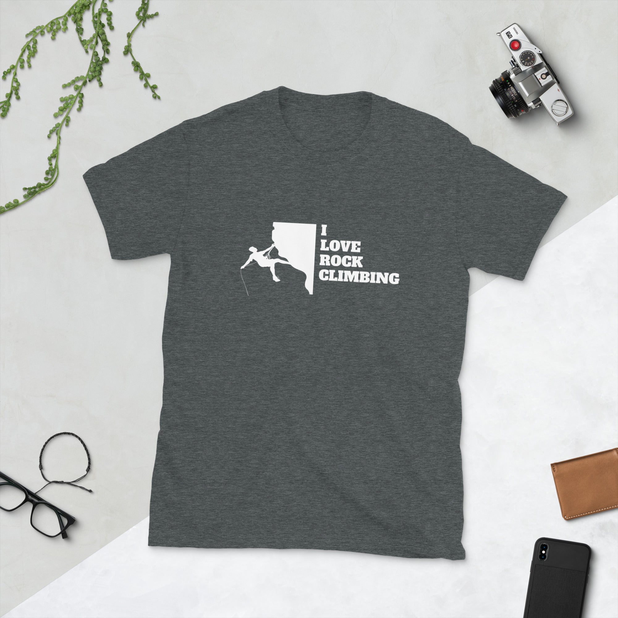 I Love Rock Climbing Shirt | Mountain Climbing Rocks Tshirt | Rock Climbing Unisex T-Shirt