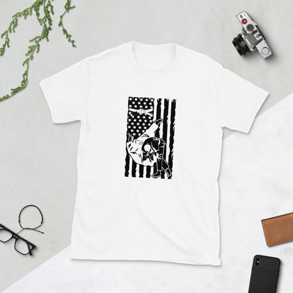 Brazilian Jiu Jitsu Throw Flag White Shirt | BJJ Shirt | Brazilian Jiu-Jitsu Unisex T-Shirt Secondary image