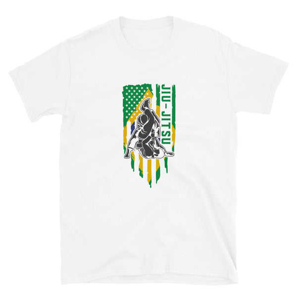 Brazilian Jiu Jitsu Brazil Flag White Shirt | BJJ Shirt | Brazilian Jiu-Jitsu Unisex T-Shirt