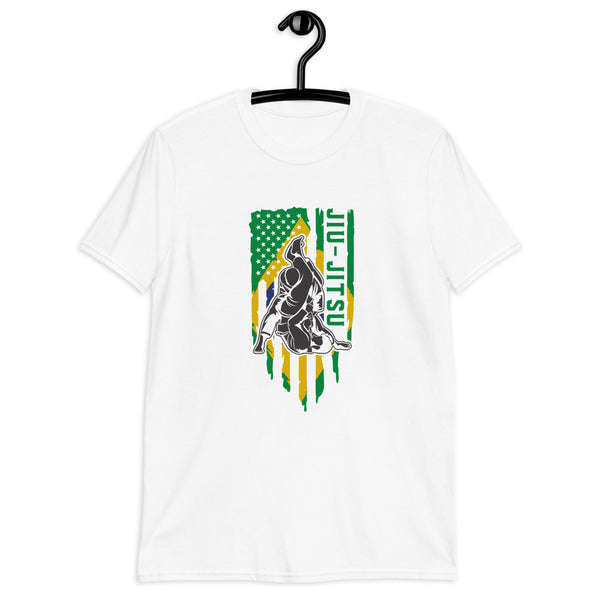 Brazilian Jiu Jitsu Brazil Flag White Shirt | BJJ Shirt | Brazilian Jiu-Jitsu Unisex T-Shirt