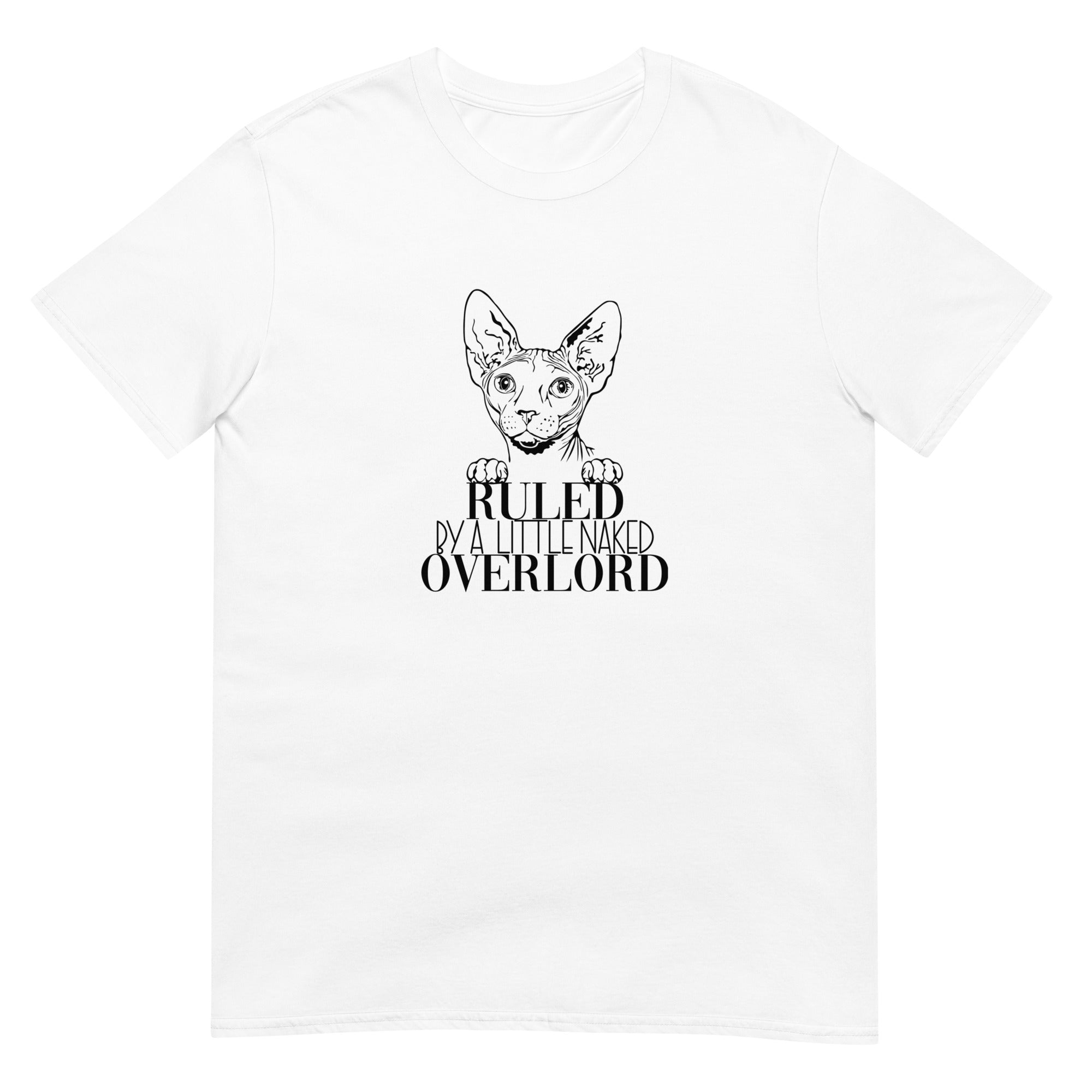 Sphynx Cat Shirt | Sphynx Cat Gifts | Ruled By A Little Naked Overlord Sphynx Cat Unisex White T-Shirt Secondary image