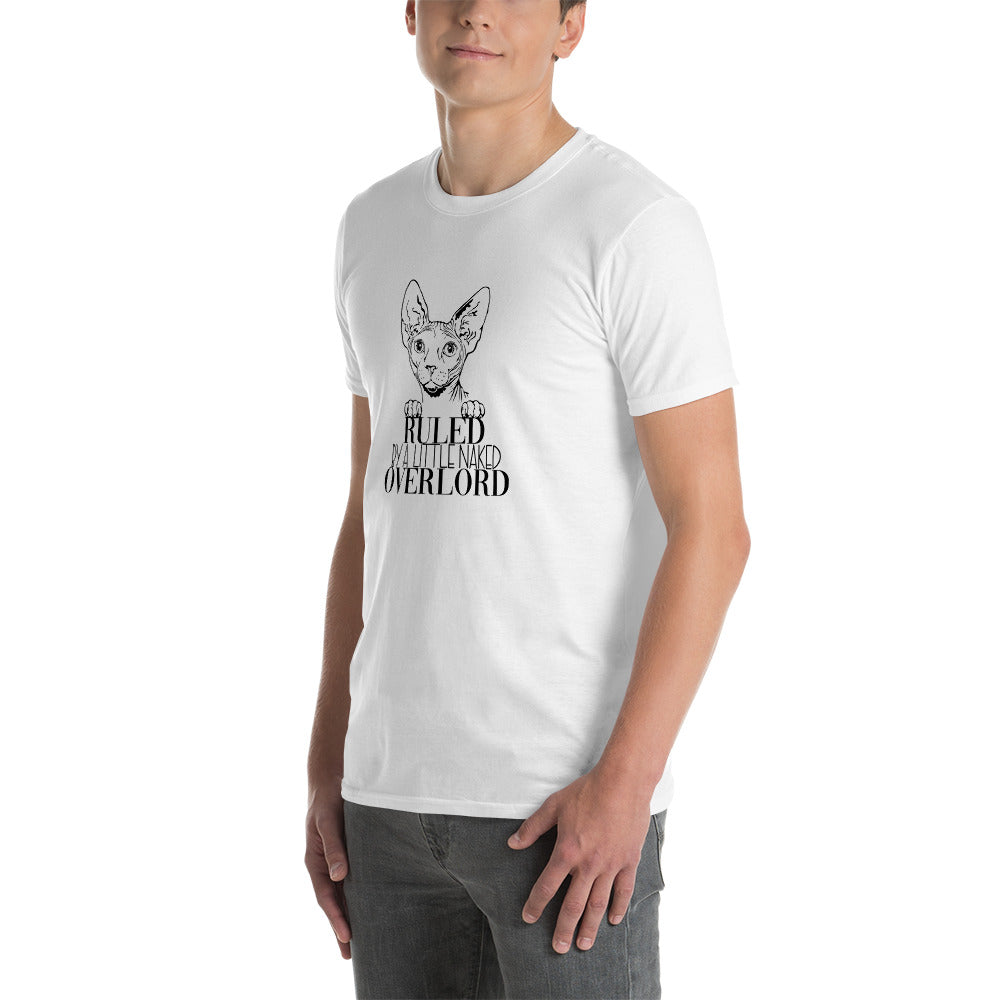 Sphynx Cat Shirt | Sphynx Cat Gifts | Ruled By A Little Naked Overlord Sphynx Cat Unisex White T-Shirt