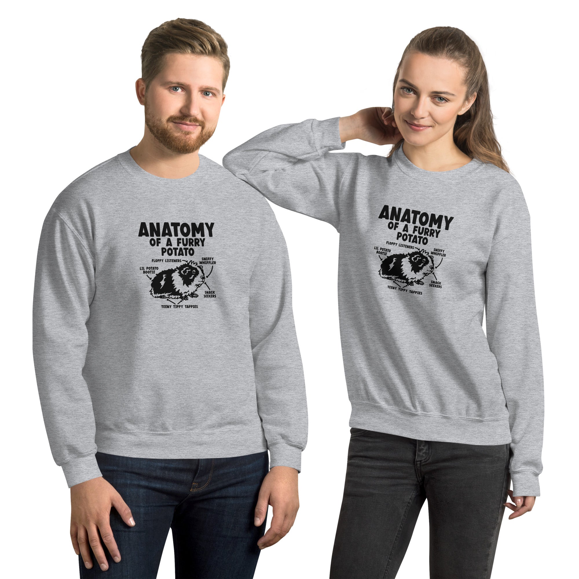 Guinea Pig Anatomy Of A Furry Potato Sweatshirt | Guinea Pig Gifts | Guinea Pig Unisex Sweatshirt