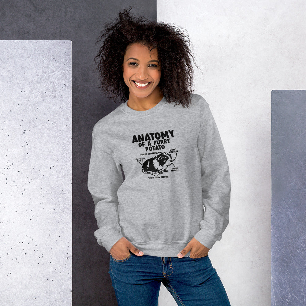 Guinea Pig Anatomy Of A Furry Potato Sweatshirt | Guinea Pig Gifts | Guinea Pig Unisex Sweatshirt