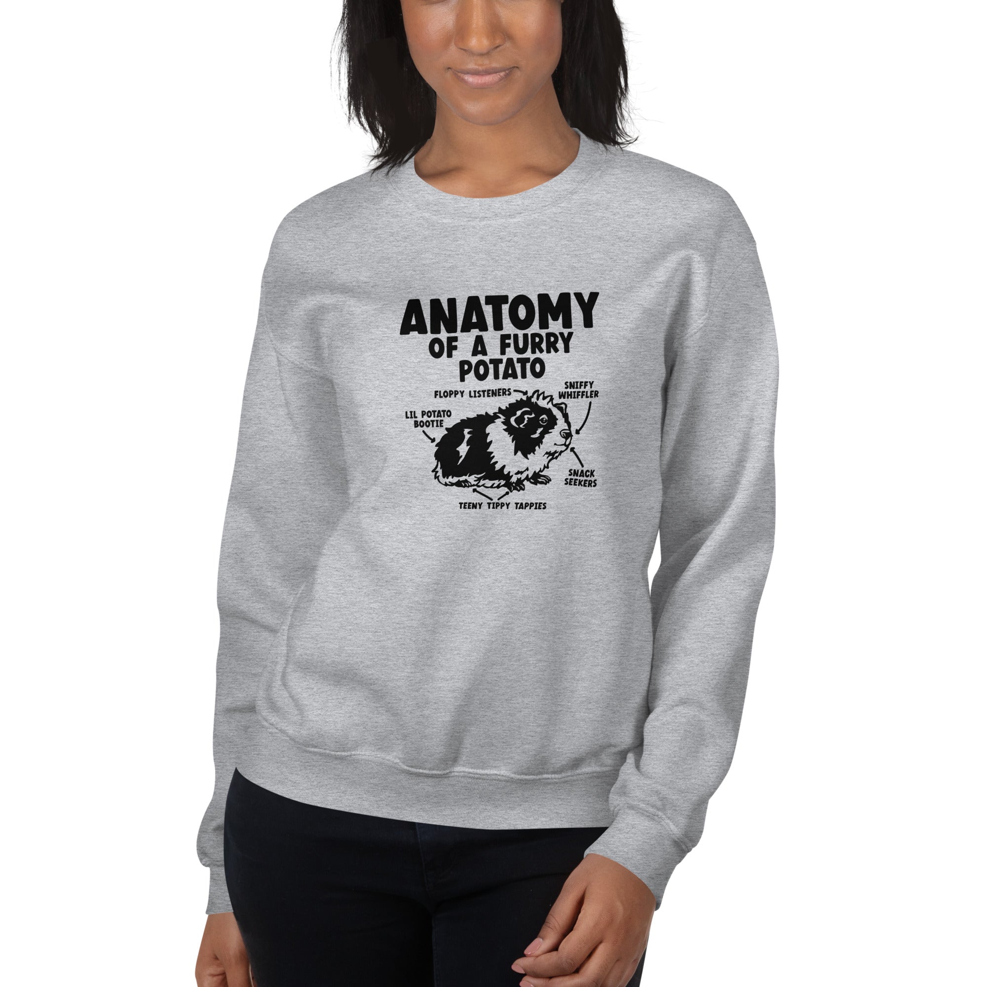 Guinea Pig Anatomy Of A Furry Potato Sweatshirt | Guinea Pig Gifts | Guinea Pig Unisex Sweatshirt
