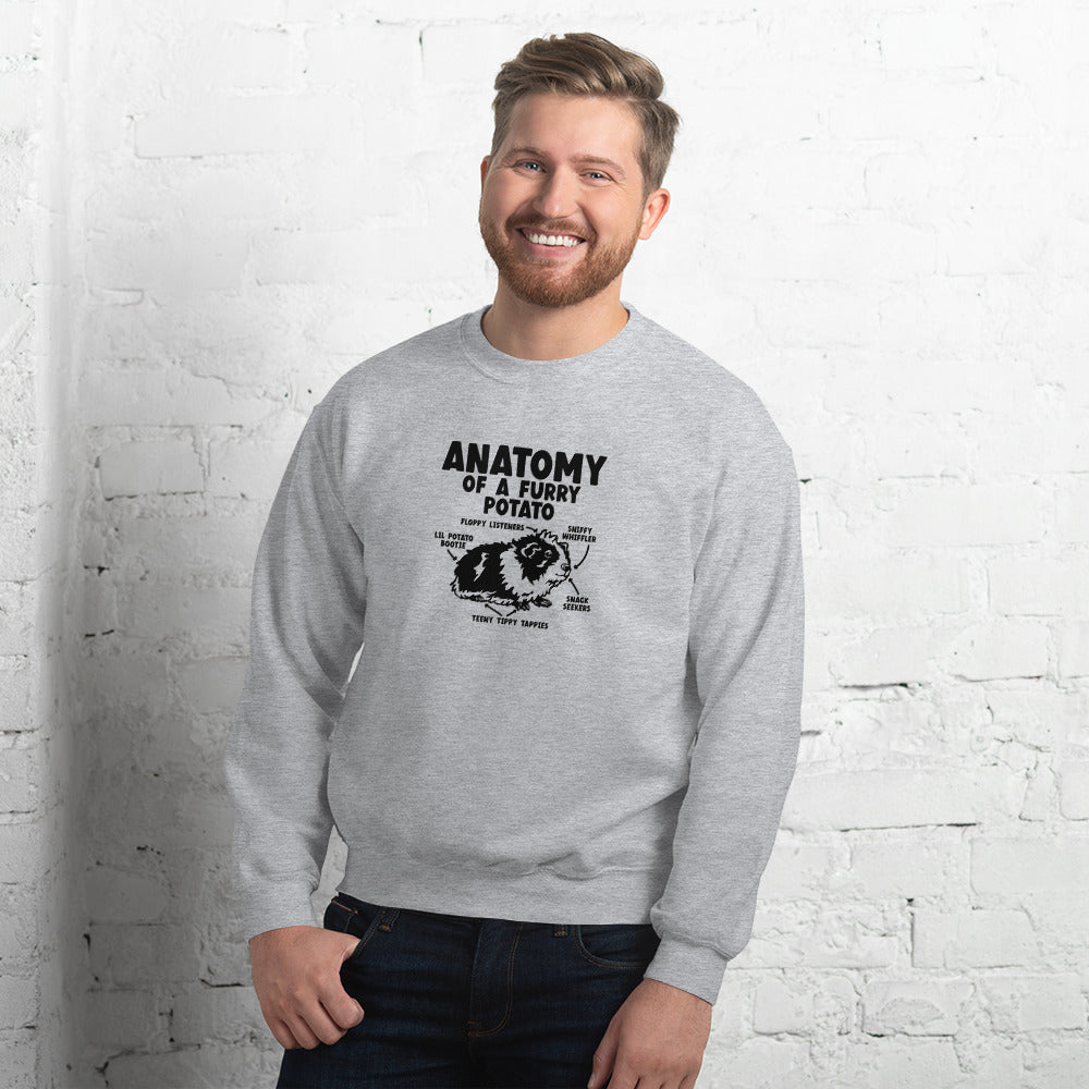 Guinea Pig Anatomy Of A Furry Potato Sweatshirt | Guinea Pig Gifts | Guinea Pig Unisex Sweatshirt
