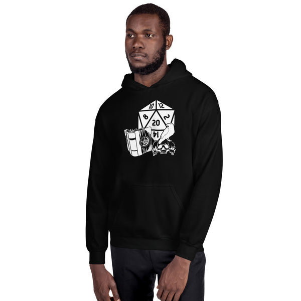 Raven Dragon Fantasy RPG Dice Hoodie | Dungeon Master Hoodie | Tabletop RPG | Tabletop Games | RPG Hoodie Role Playing Game Unisex Hoodie