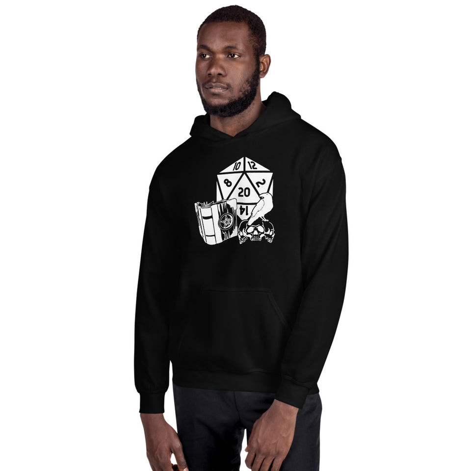 Raven Dragon Fantasy RPG Dice Hoodie | Dungeon Master Hoodie | Tabletop RPG | Tabletop Games | RPG Hoodie Role Playing Game Unisex Hoodie
