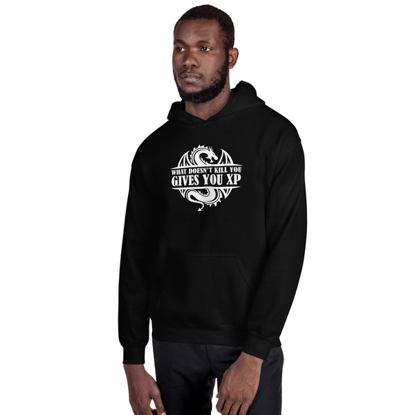 What Doesn't Kill You Gives You XP RPG Dice | Dungeon Master Hoodie | Tabletop RPG | Tabletop Games | Rpg Hoodie | Role Playing Game Unisex Hoodie
