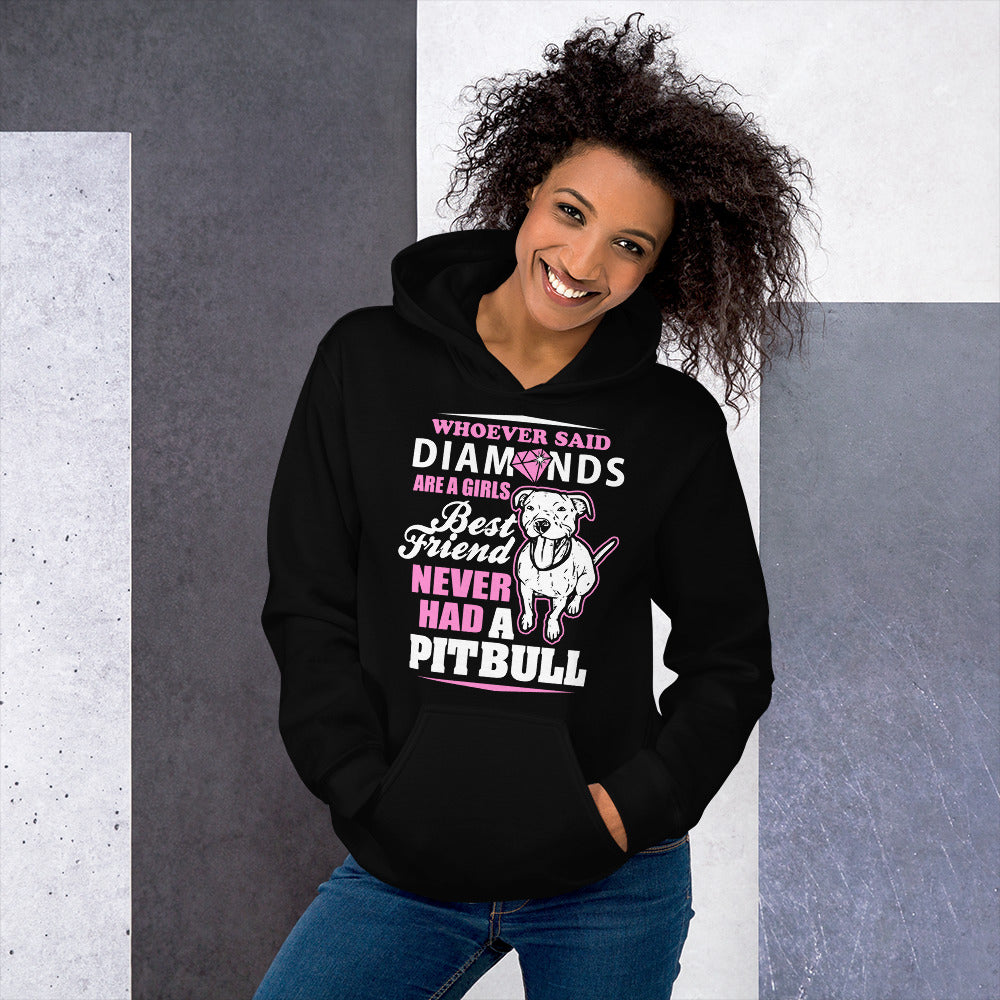 Whoever Said Diamonds Are A Girl's Best Friend Never Had A Pitbull Pink Unisex Hoodie Main image