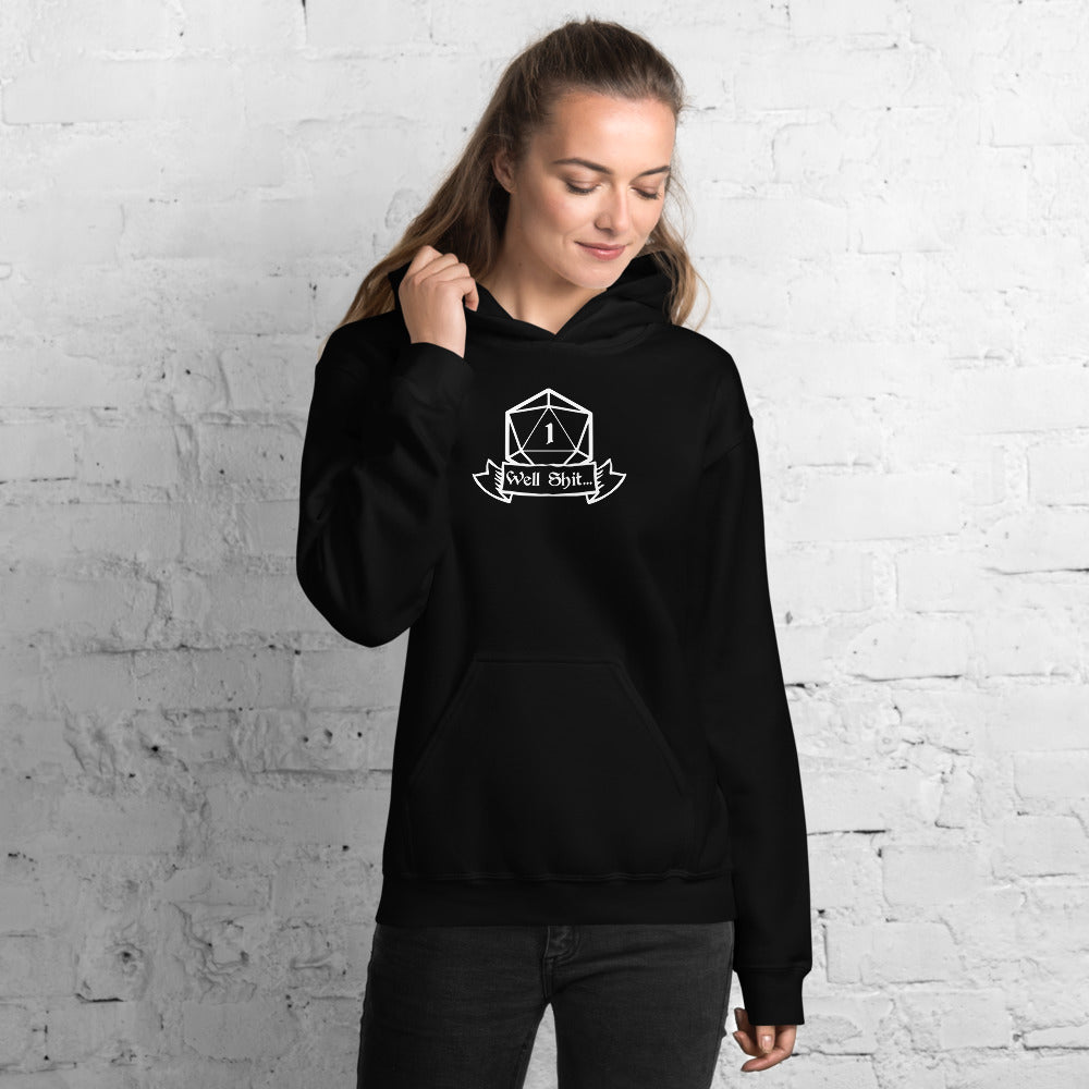 Well Shit Fantasy RPG Dice Hoodie | Dungeon Master Hoodie | Tabletop RPG | Tabletop Games | RPG Hoodie | Role Playing Game Unisex Hoodie