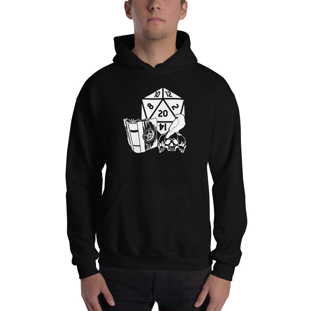 Raven Dragon Fantasy RPG Dice Hoodie | Dungeon Master Hoodie | Tabletop RPG | Tabletop Games | RPG Hoodie Role Playing Game Unisex Hoodie Main image