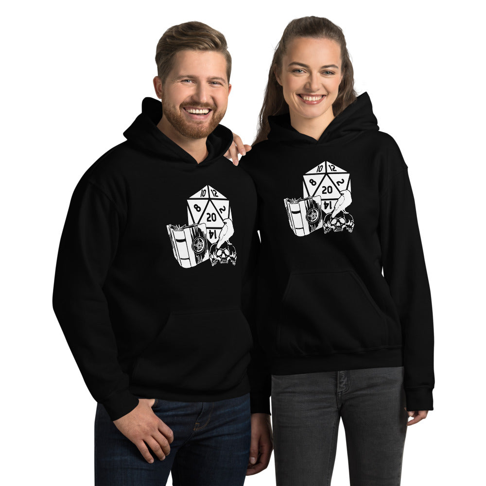 Raven Dragon Fantasy RPG Dice Hoodie | Dungeon Master Hoodie | Tabletop RPG | Tabletop Games | RPG Hoodie Role Playing Game Unisex Hoodie