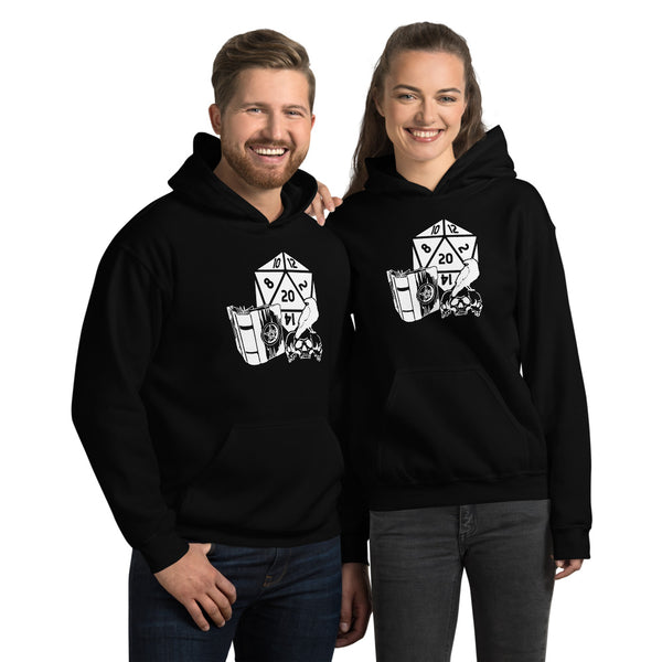 Raven Dragon Fantasy RPG Dice Hoodie | Dungeon Master Hoodie | Tabletop RPG | Tabletop Games | RPG Hoodie Role Playing Game Unisex Hoodie