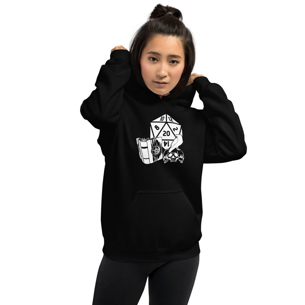Raven Dragon Fantasy RPG Dice Hoodie | Dungeon Master Hoodie | Tabletop RPG | Tabletop Games | RPG Hoodie Role Playing Game Unisex Hoodie