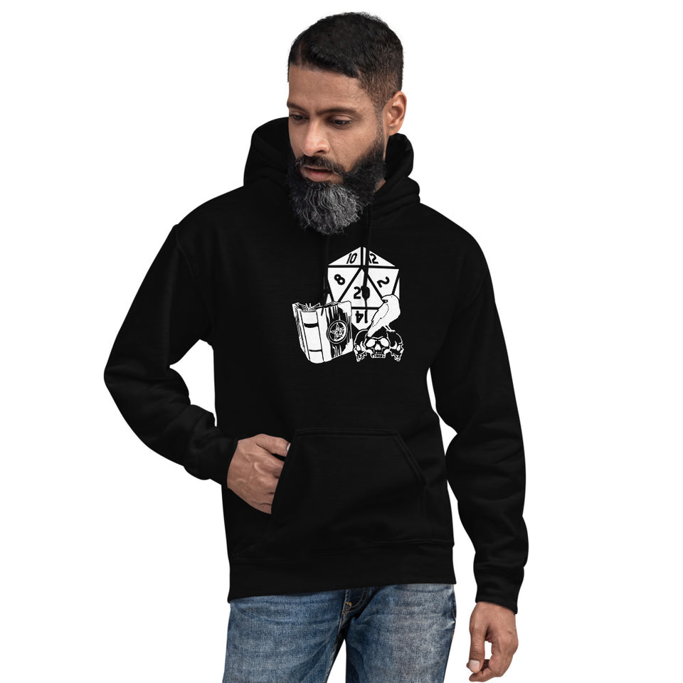 Raven Dragon Fantasy RPG Dice Hoodie | Dungeon Master Hoodie | Tabletop RPG | Tabletop Games | RPG Hoodie Role Playing Game Unisex Hoodie
