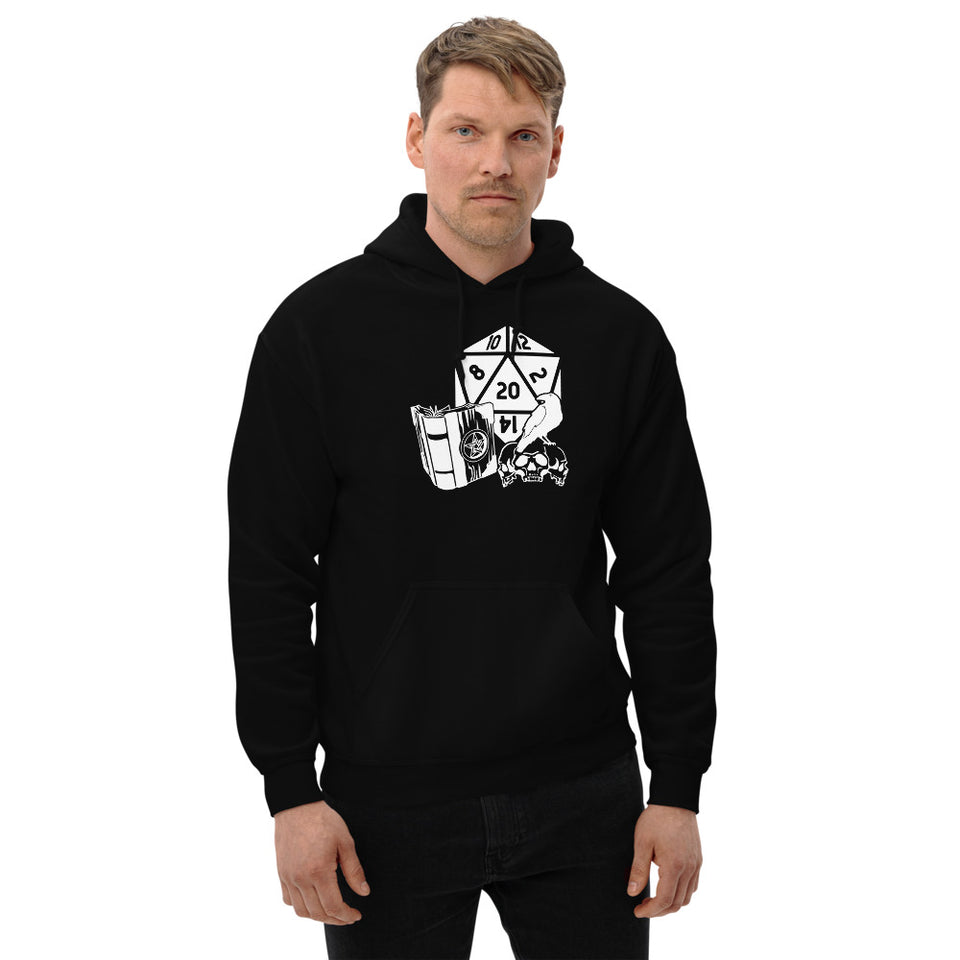 Raven Dragon Fantasy RPG Dice Hoodie | Dungeon Master Hoodie | Tabletop RPG | Tabletop Games | RPG Hoodie Role Playing Game Unisex Hoodie