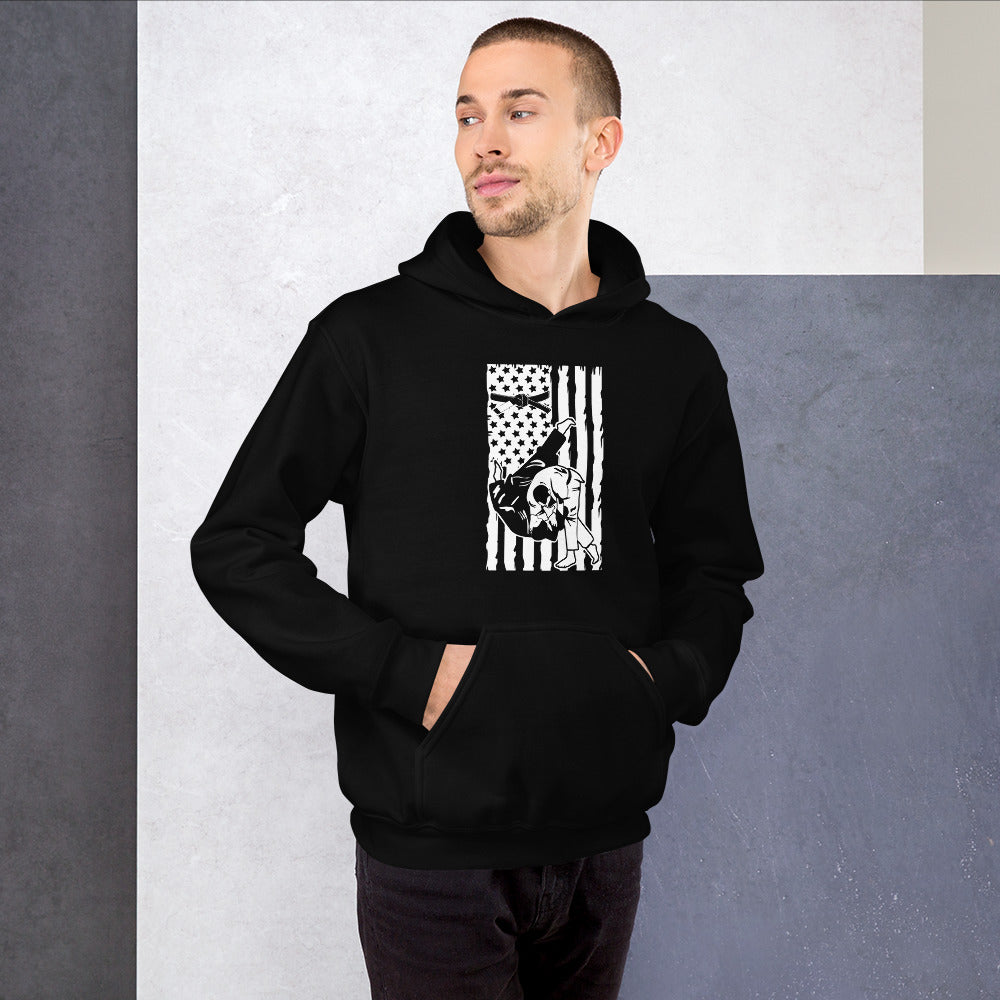 Brazilian Jiu Jitsu Flag Throw Hoodie | BJJ Hoodie | Brazilian Jiu-Jitsu Unisex Pullover Hoodie