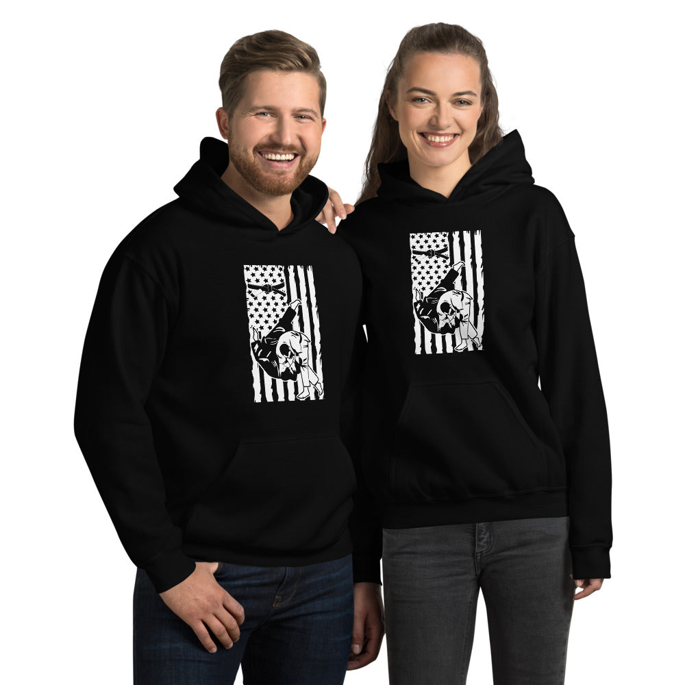 Brazilian Jiu Jitsu Flag Throw Hoodie | BJJ Hoodie | Brazilian Jiu-Jitsu Unisex Pullover Hoodie