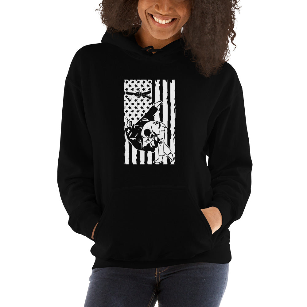 Brazilian Jiu Jitsu Flag Throw Hoodie | BJJ Hoodie | Brazilian Jiu-Jitsu Unisex Pullover Hoodie