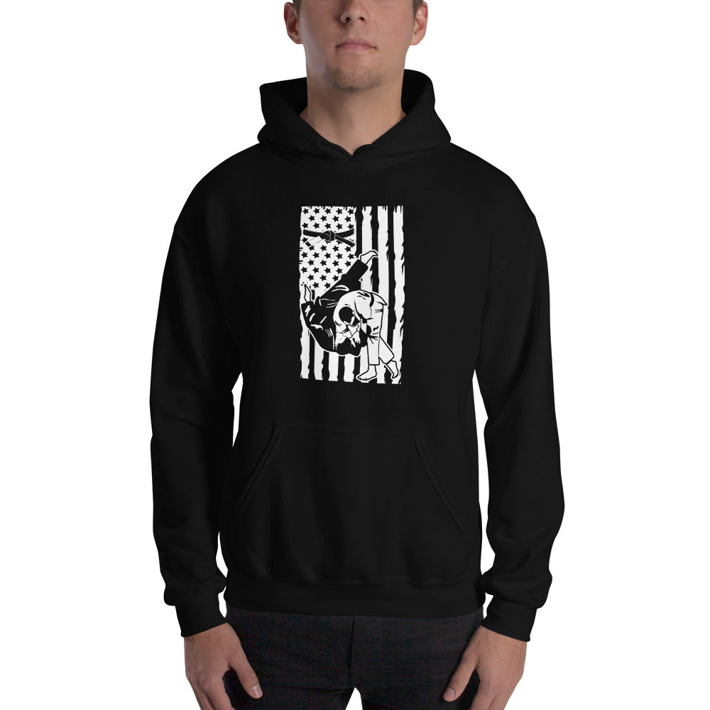 Brazilian Jiu Jitsu Flag Throw Hoodie | BJJ Hoodie | Brazilian Jiu-Jitsu Unisex Pullover Hoodie