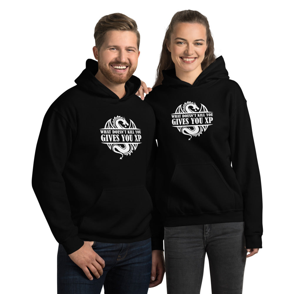 What Doesn't Kill You Gives You XP RPG Dice | Dungeon Master Hoodie | Tabletop RPG | Tabletop Games | Rpg Hoodie | Role Playing Game Unisex Hoodie
