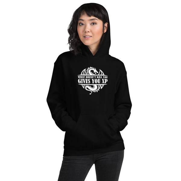 What Doesn't Kill You Gives You XP RPG Dice | Dungeon Master Hoodie | Tabletop RPG | Tabletop Games | Rpg Hoodie | Role Playing Game Unisex Hoodie