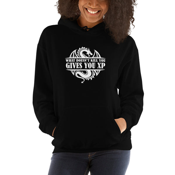 What Doesn't Kill You Gives You XP RPG Dice | Dungeon Master Hoodie | Tabletop RPG | Tabletop Games | Rpg Hoodie | Role Playing Game Unisex Hoodie