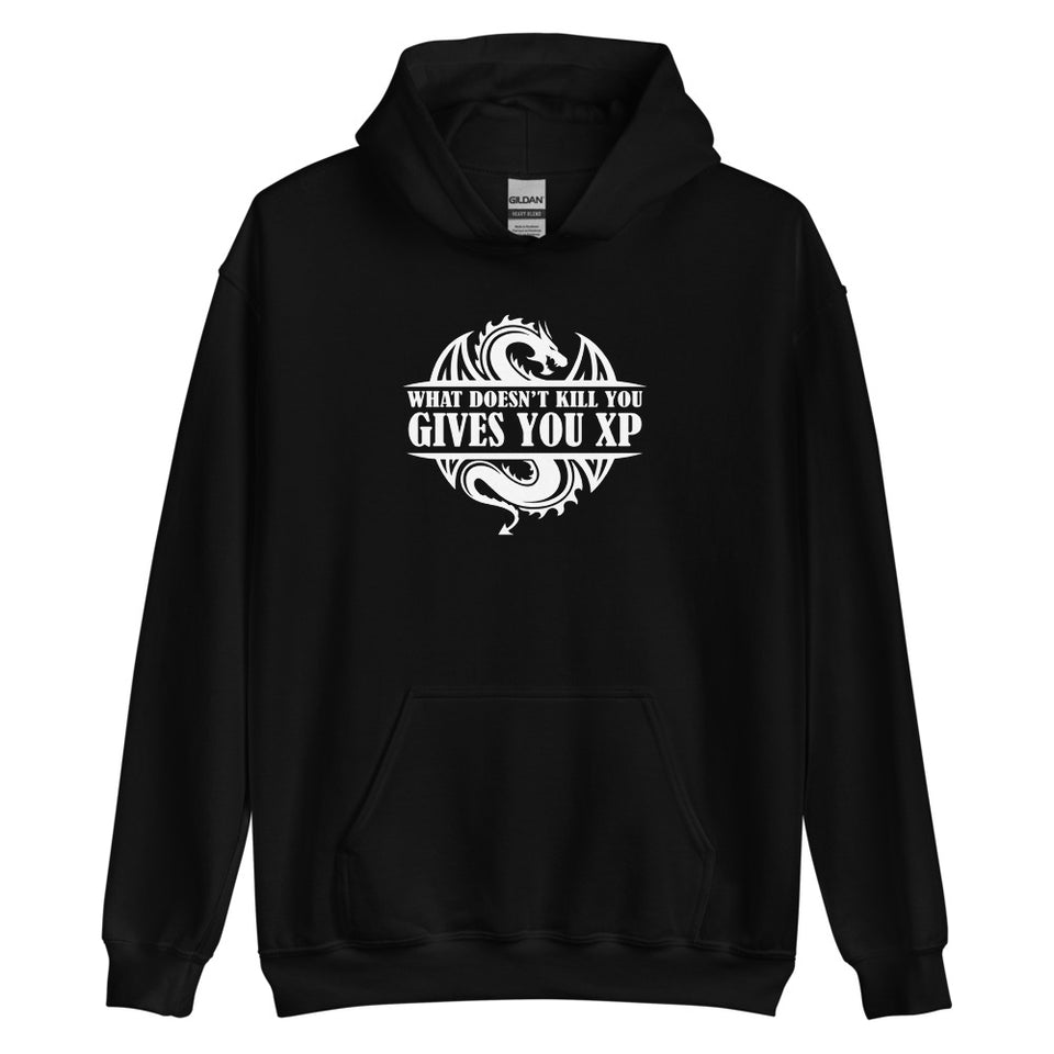 What Doesn't Kill You Gives You XP RPG Dice | Dungeon Master Hoodie | Tabletop RPG | Tabletop Games | Rpg Hoodie | Role Playing Game Unisex Hoodie