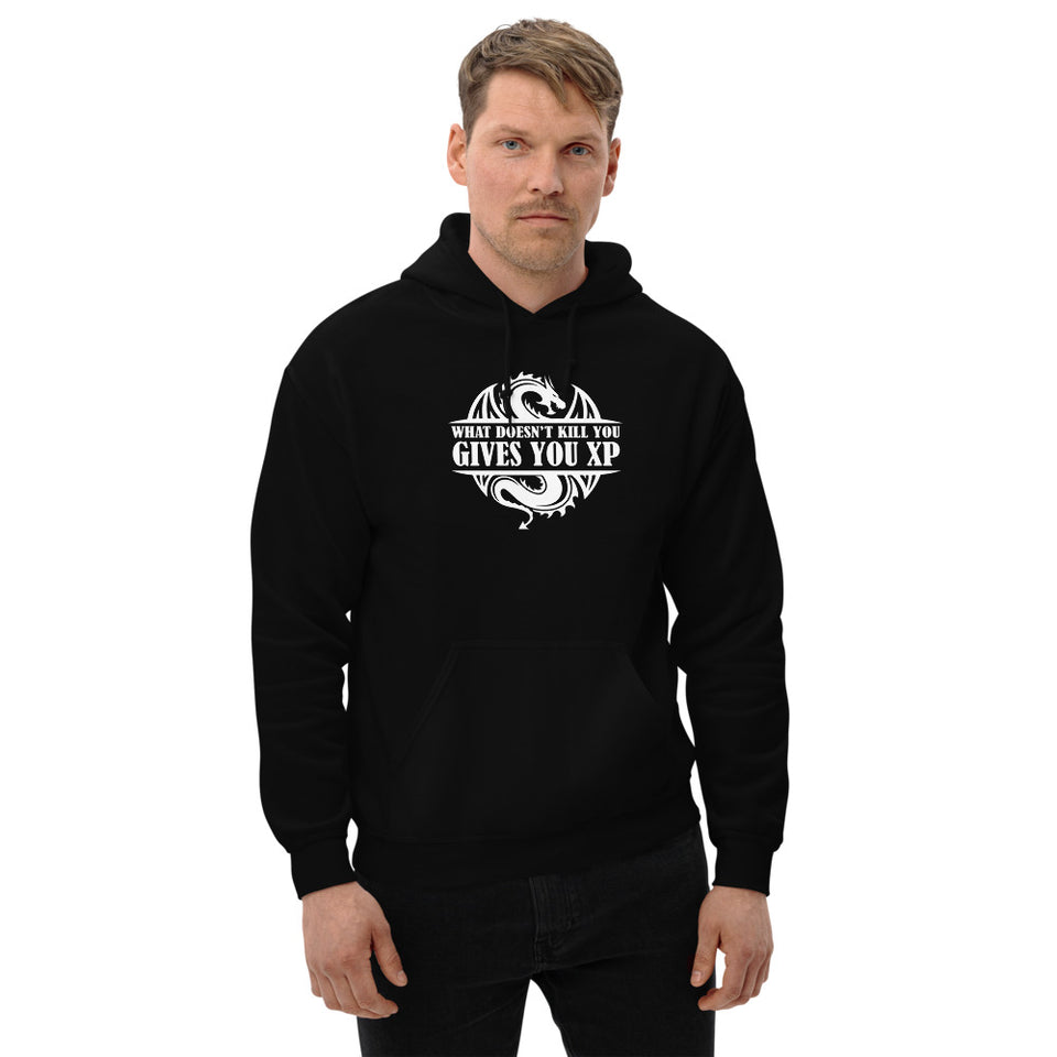 What Doesn't Kill You Gives You XP RPG Dice | Dungeon Master Hoodie | Tabletop RPG | Tabletop Games | Rpg Hoodie | Role Playing Game Unisex Hoodie